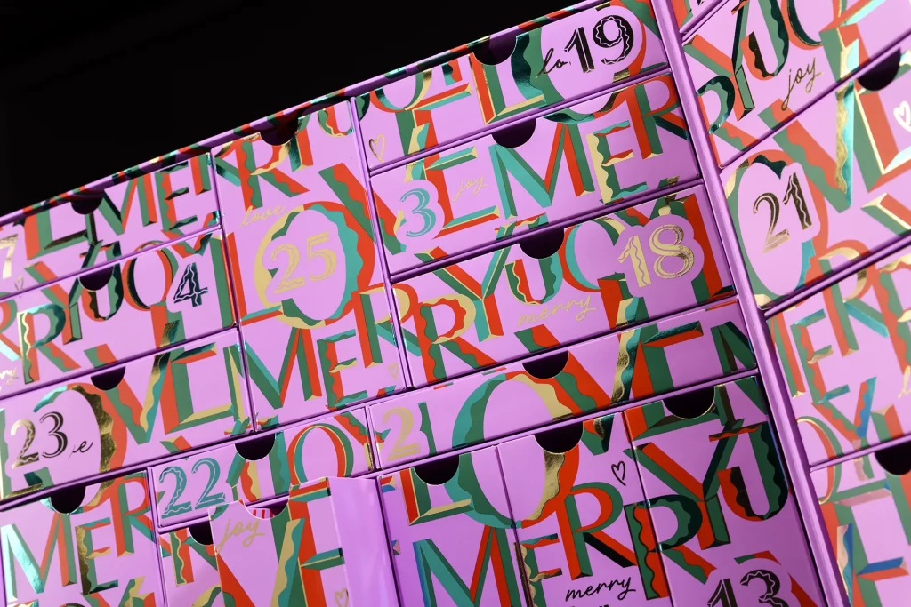 Space NK advent calendar 2025 drawers packaging
