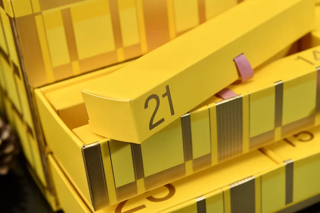 Selfridges 2025 advent calendar detailed angle with open drawer