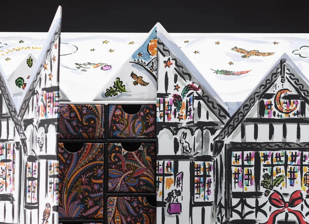 Liberty 2024 advent calendar with central drawers open