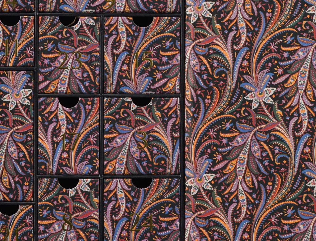 Liberty 2024 advent calendar with close up on doors