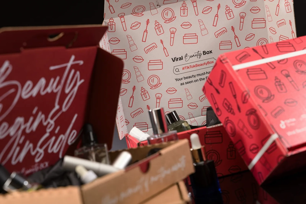OK! Beauty Box ecommerce packaging with subscription box, Christmas box and TikTok box mobile