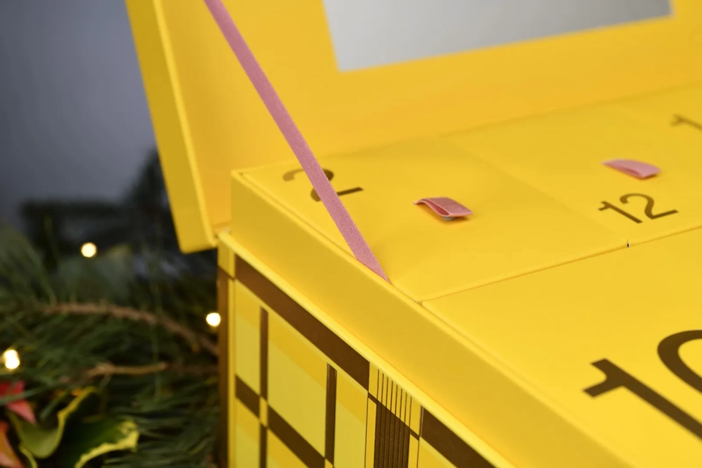 Selfridges 2025 advent calendar detailed angle with closed drawers