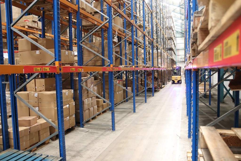 Warehouse stock storage for warehousing and logistics packaging